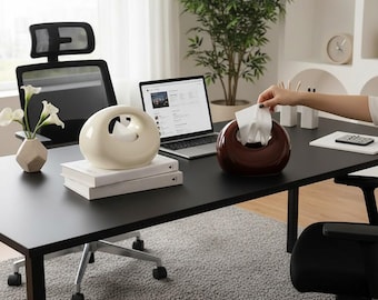 Caja de pañuelos de cerámica para bolso / Decoración moderna para mesa de centro y escritorio