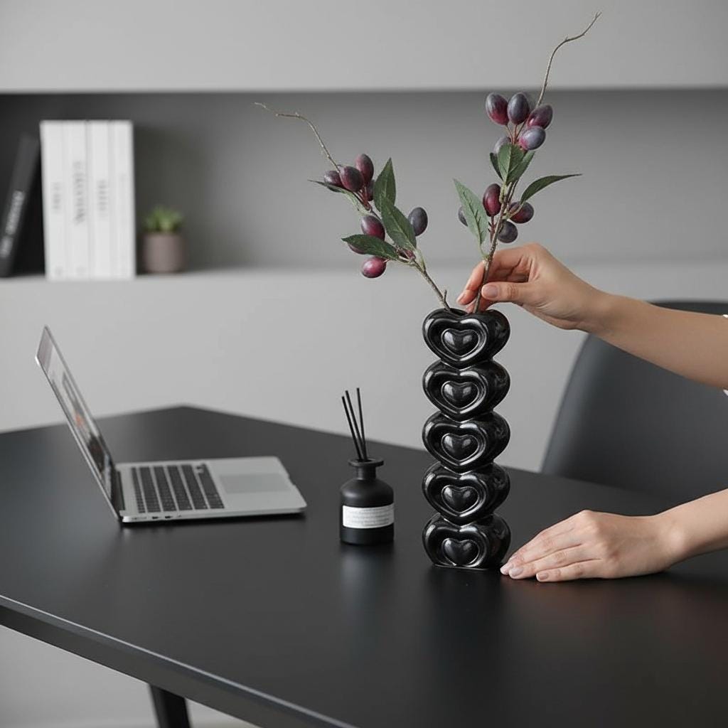 ハート型スティック付き陶器花瓶 y900506.jpg