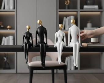 Abstracte sculptuur van een stel | Modern harsbeeldje | Woonkamer- en plankdecoratie