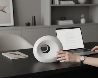 Caja de pañuelos de cerámica Moon / Organizador minimalista moderno para escritorio y sala de estar