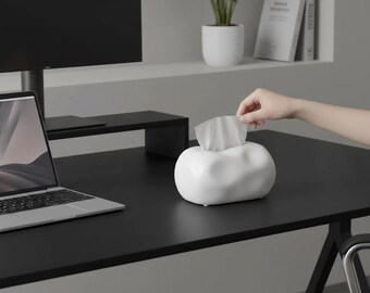 Caja de pañuelos de cerámica / Decoración minimalista nórdica / Sala de estar y mesa de comedor