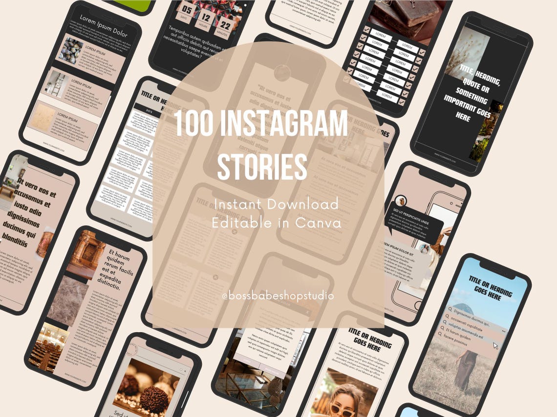 100 Editable Instagram Story Templates I Business Instagram Templates I ...