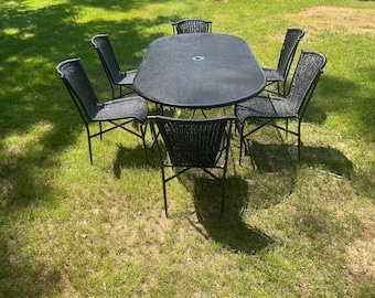 Beautiful Wrought Iron Patio Set Large Table And 6 Chairs