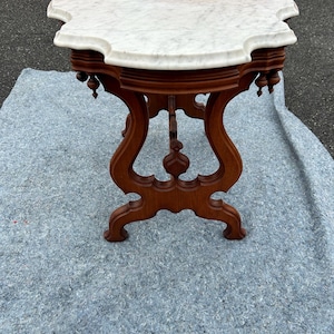 Gorgeous 1800s Antique Eastlake Table With Marble Top