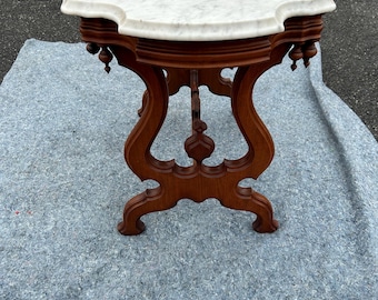 Gorgeous 1800s Antique Eastlake Table With Marble Top