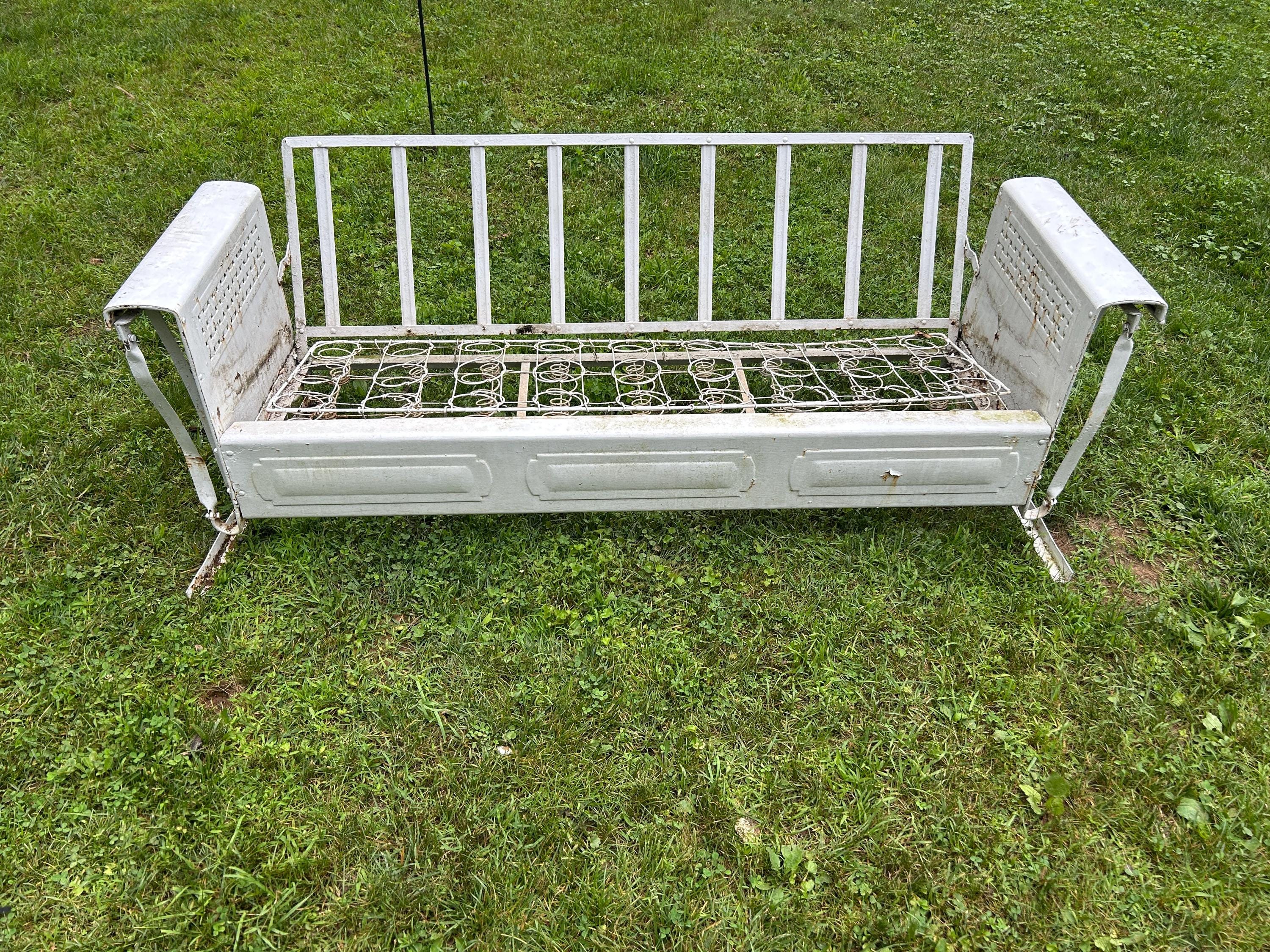 Pie Crust Old Metal Glider Bench Refinish Metal Retail Glider