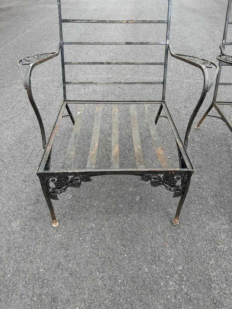 Vintage Woodard Grapevine Patio Chairs: Outdoor Iron Set - Etsy