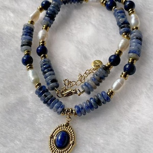 Lapis Lazuli Necklace With Exquisite vintage Pendant Gift for Women, Birthday Gifts for Her, Women&#39;s Necklace, Lapis Necklace