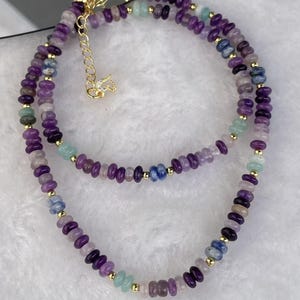 Purple Chalcedony beads Necklace,Gift for Her ,Handmade Jewellery,Natural Healing Stone,Minimalist Beaded Necklace
