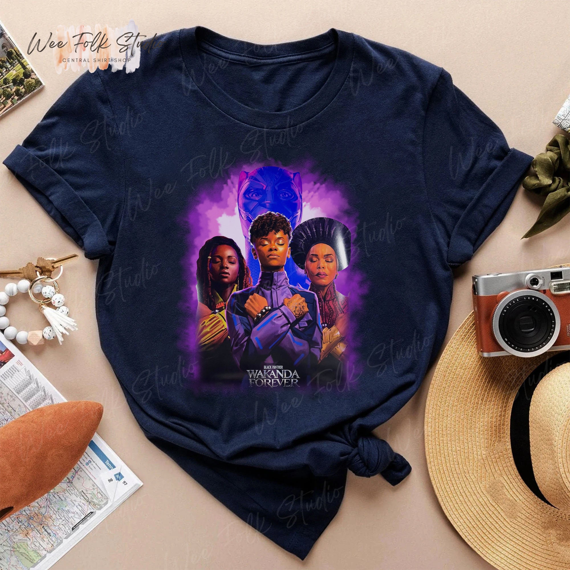 Discover Wakanda Forever poster shirt|Black Panther 2 tee|T'challa tee|Chadwick Boseman tee|Shuri Black Panther shirt|The King of Wakanda Sweatshirt