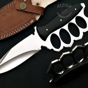 Handcrafted Bowie Hunting Knife: 1095 High Carbon Steel Blade, Black Micarta Handle