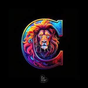 Leo Alphabet &quot;C&quot; Letter Zodiac Digital Art - Personalized Zodiac Signs with Letters