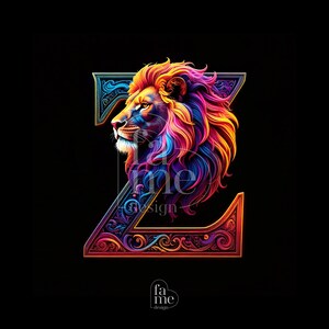 Leo Alphabet &quot;Z&quot; Letter Zodiac Digital Art - Personalized Zodiac Signs with Letters