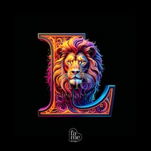 Leo Alphabet &quot;L&quot; Letter Zodiac Digital Art - Personalized Zodiac Signs with Letters