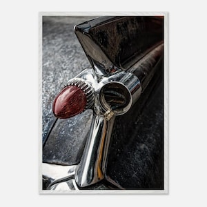 Rustic Cadillac Fleetwood Taillight Poster – Vintage Car Wall Art, Classic Auto Decor, Premium Framed Print with Museum-Quality Matte Paper