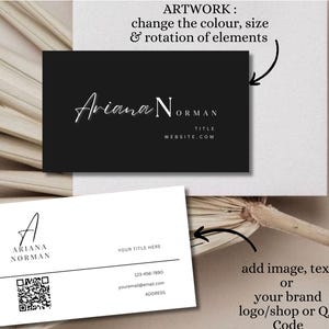 Business Card Template QR Code, Corporate Business Card, Instant Download, Canva Template, Printable Business Card Template, Editable Card.