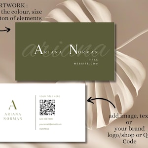 Business Card Template QR Code, Corporate Business Card, Instant Download, Canva Template, Printable Business Card Template, Editable Card.