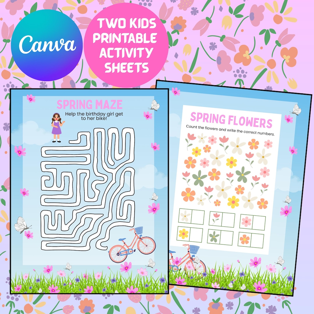 Fun Activity Sheets for Kids Birthday Party Spring Worksheet Games ...