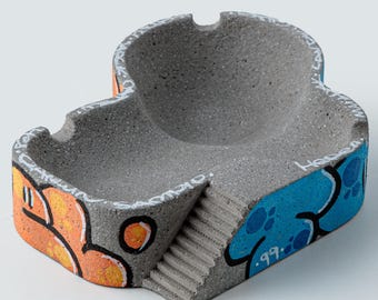 Beton-Skatepark-Aschenbecher, individuell handbemalte Graffiti-Dekoration
