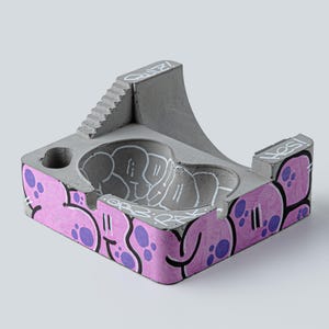 Posacenere in cemento personalizzabile - Design unico fatto a mano con graffiti per skatepark