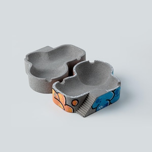Graffiti Concrete Ashtray: Handmade Skate Park Decor, Custom Smoker Gift