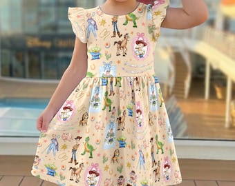 Vestido con volantes de Toy Story de Disney, vestido con volantes de Woody, Buzz Lightyear y Jessie, conjunto de vestido de Toy Story, ropa para vacaciones de verano de Disney Cruise Line