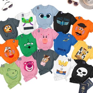 Toy Cosplay Inspired Matching Shirt, Toy Characters Movie Gifts, Halloween Costume For Family Group T-Shirt, Birthday Party Family Trip Tee