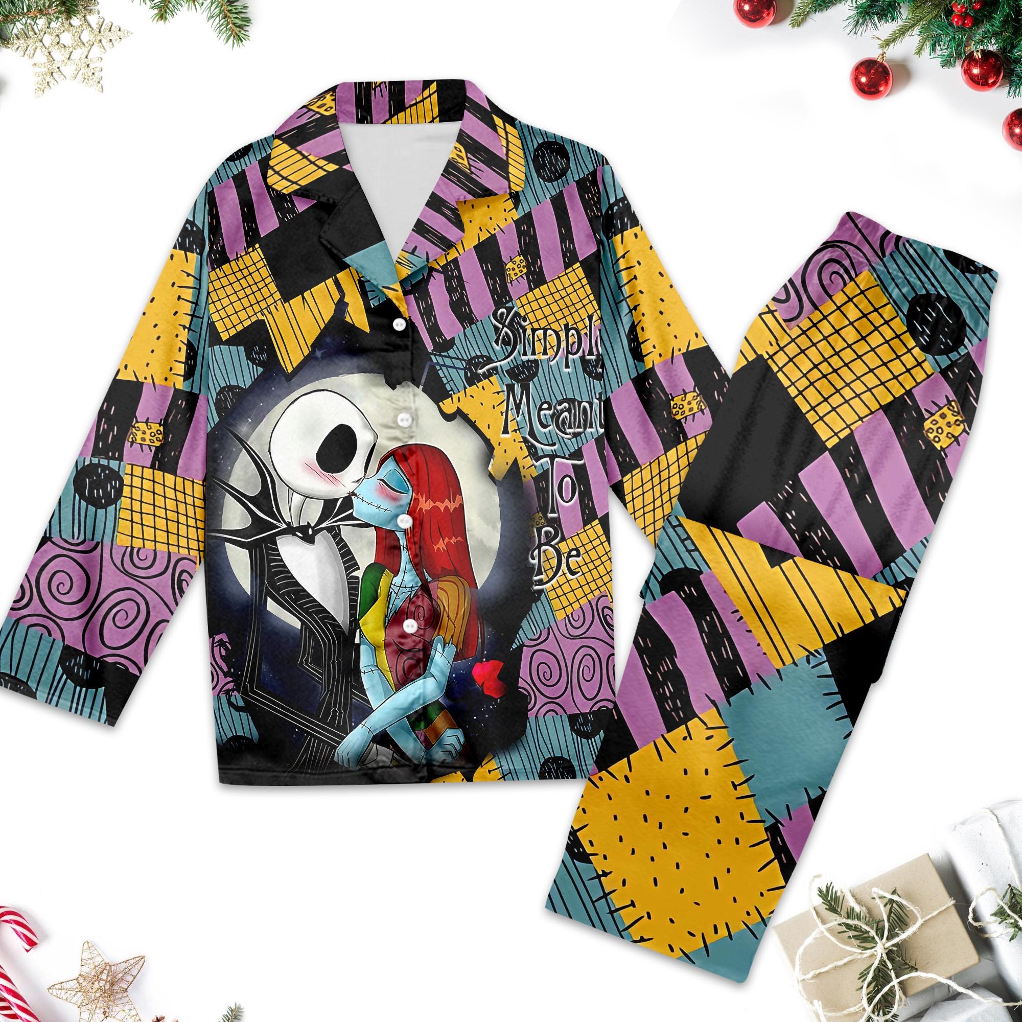 Discover Jack Skellington And Sally Pajamas Set, Nightmare Before Christmas Pajama Set, Disney Christmas Party Pajamas