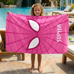Personalized Spiderman Beach Towels, Spider Superhero Beach Towel for Kids, Spidey and His Amazing Friends Summer Pool Towel, Marvel Gifts image 4