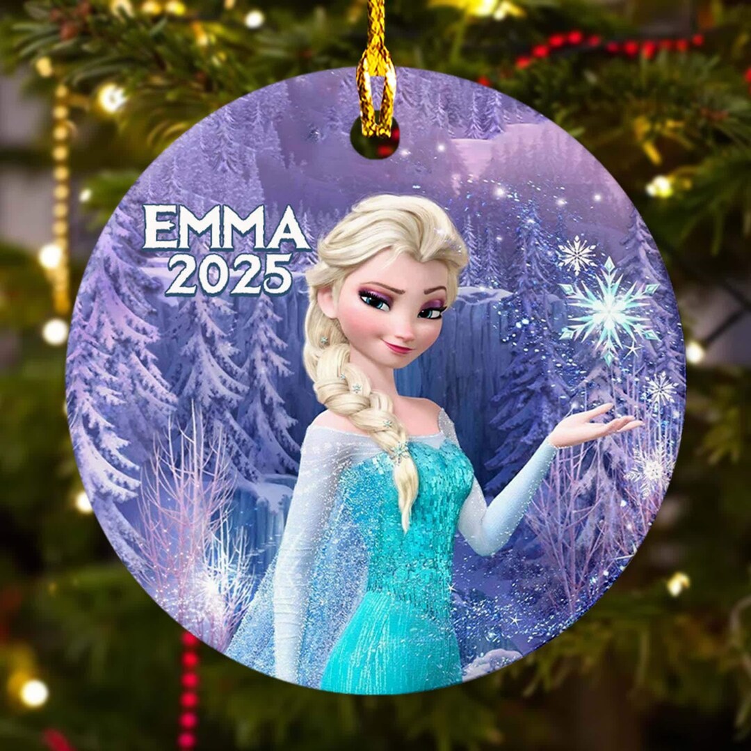 Personalized Elsa Princess Christmas Ornament, Elsa Princess