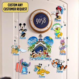 Custom Mickey & Friends DN Summer Cruise Magnets, DN Family Cruise Ship Stateroom Door, Mickey Mouse Wish Fantasy Magic 2025 Magnet image 4