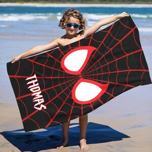 Personalized Spiderman Beach Towels, Spider Superhero Beach Towel for Kids, Spidey and His Amazing Friends Summer Pool Towel, Marvel Gifts image 5