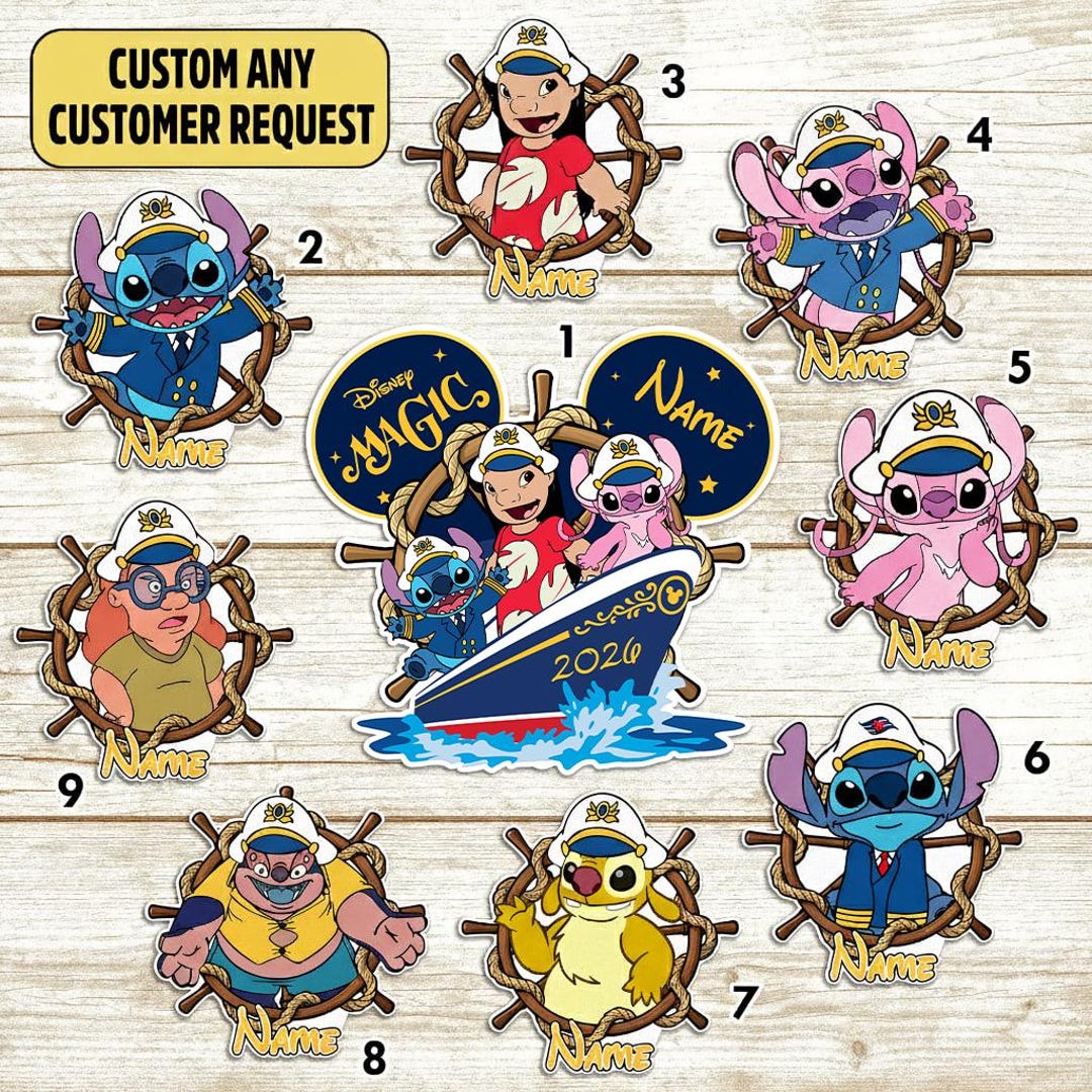 Stitch In Ship Custom Lilo and Stitch DN Cruise Magnet, Ohana Means Family Stitch ...