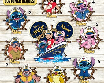 Custom Lilo and Stitch DN Cruise Magnet, Ohana Means Family Stitch Magnet, DN Family Cruise Ship Stateroom Door, Stitch Cruise Decor