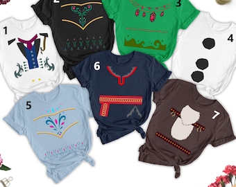 Snowman And Friends Costume Shirt, Winter Magic Movie Halloween Cosplay Shirt, Ice Princess Costume Halloween Party Matching Family Tee