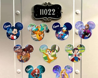 Personalized All Characters DN Cruise Magnet, Custom Mickey & Friends Toy Story DN Magnet, Princess Pooh Stitch Family Cruise Door