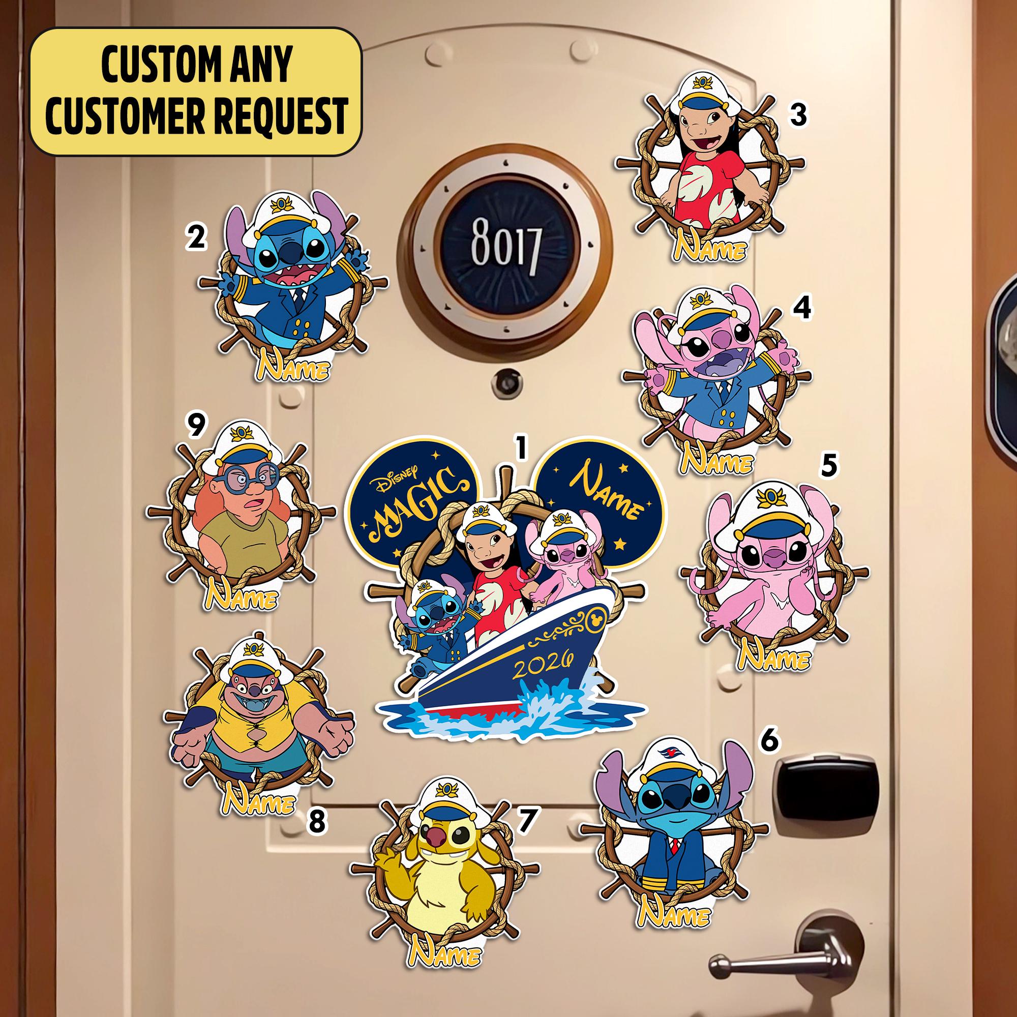 Stitch In Ship Custom Lilo and Stitch DN Cruise Magnet, Ohana Means Family Stitch ...