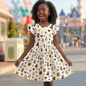 Star Wars Balloon Ruffle Dress, Baby Yoda Darth Vader R2D2 Dress, Star Wars Disney Flutter Sleeve Dress, Star Wars Skirt Gear Outfits afbeelding 2