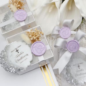 Silver Baptism Magnet Favors ,Custom Baptism Favors For Girl and Boy, Baptism Thank You Gift,  Personalized Gift, Christening Favors