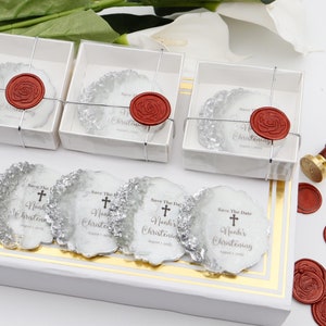 Personalized Luxury Silver Baptism Favor, Baptism Favors Magnet, Baptism Favor For Boy and Girl, Baptism Giveaway, Mi Bautizo, Baptism Gift