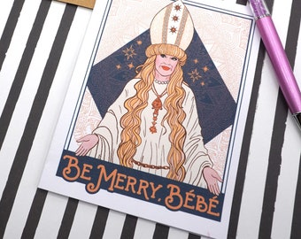 Be Merry Bebe | Schitty parody Moira Holiday Christmas Greeting Card