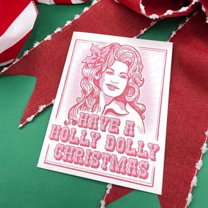 Holly Dolly Christmas Card - funny holiday card Parton Card