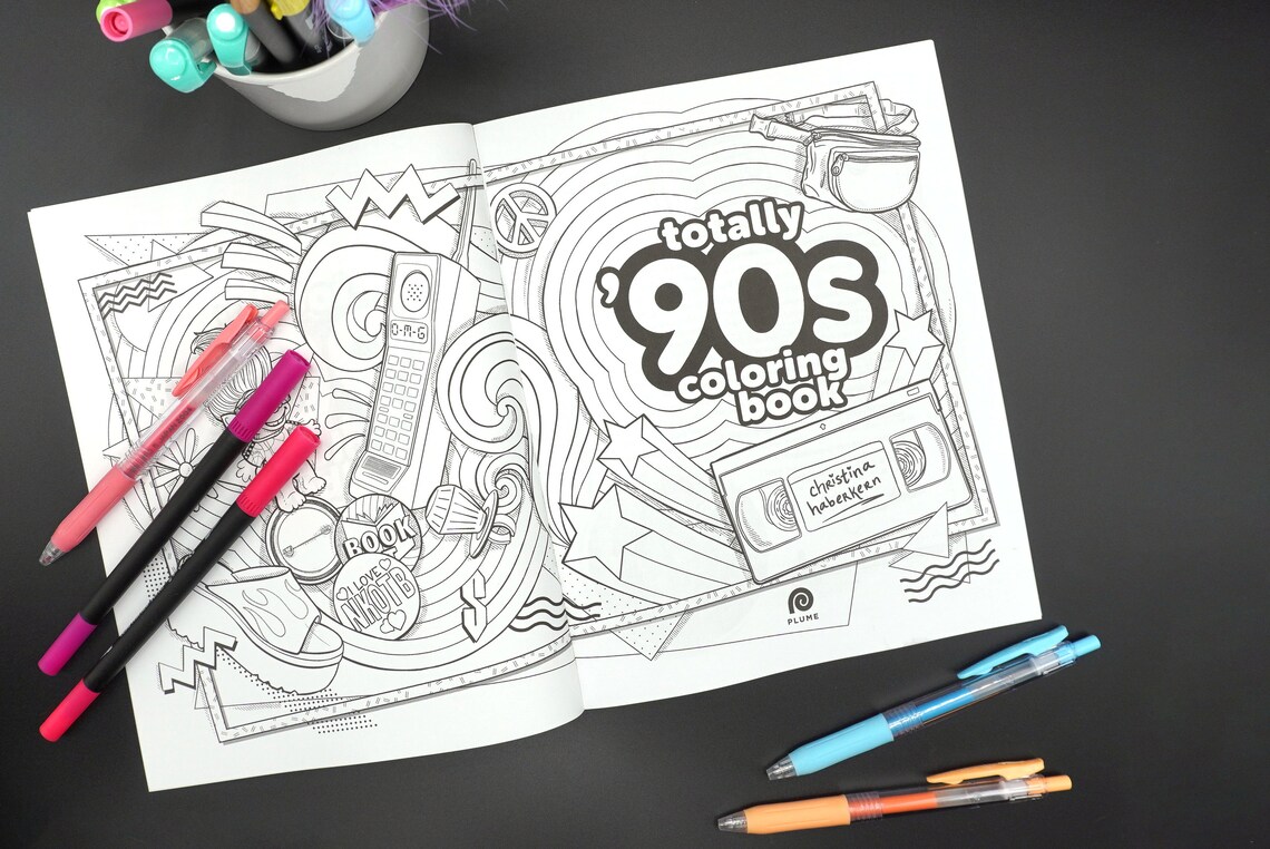 Totally 90s Adult Coloring Book Nostalgia Fun Coloring Books | Etsy