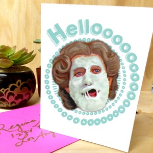 Mrs. Doubtfire Robin Williams Hello Greeting Card - birthday, special occasion blank card