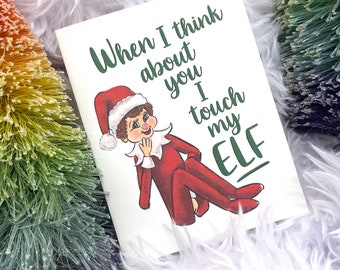 Naughty Elf Christmas Card - funny holiday card