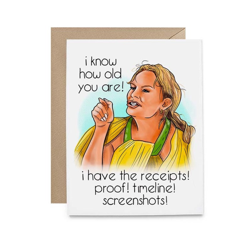 RHOSLC Heather Receipts Birthday Card Birthday Card Bravo Housewives Fan image 1