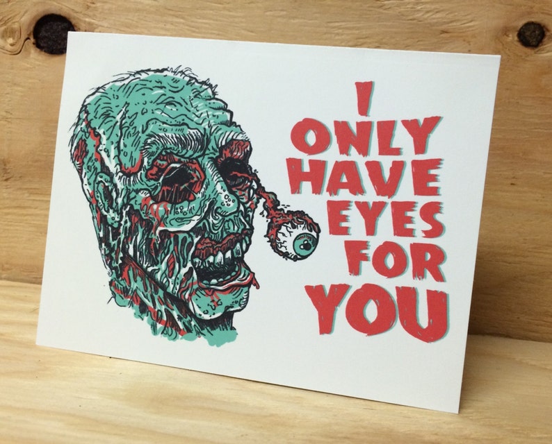 Zombie Walking Dead Greeting Card Valentine's Day, Birthday, special occasion image 1