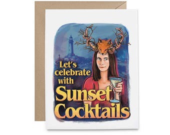 Widow's Patricia Sunset Cocktails Celebrate Card All Occasions and Birthday