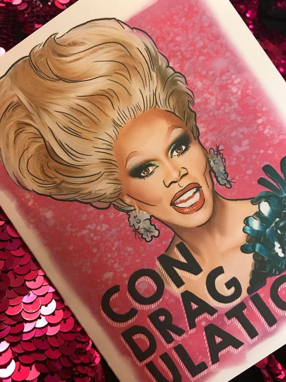 Personalised Handmade Rupaul Photo Cards Any Occasion DRAG QUEEN DRAG RACE 