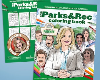 Parks and Rec Adult Coloring Book | Coloring Books | TV Fan Gift | Pop Culture Book